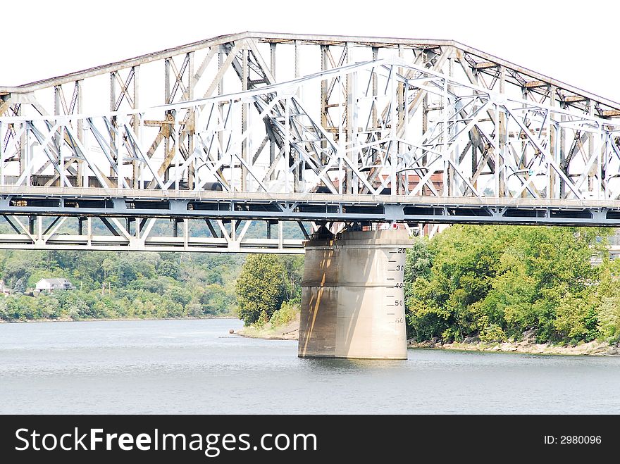 One of Cincinnati's historical bridges over the Ohio river. One of Cincinnati's historical bridges over the Ohio river