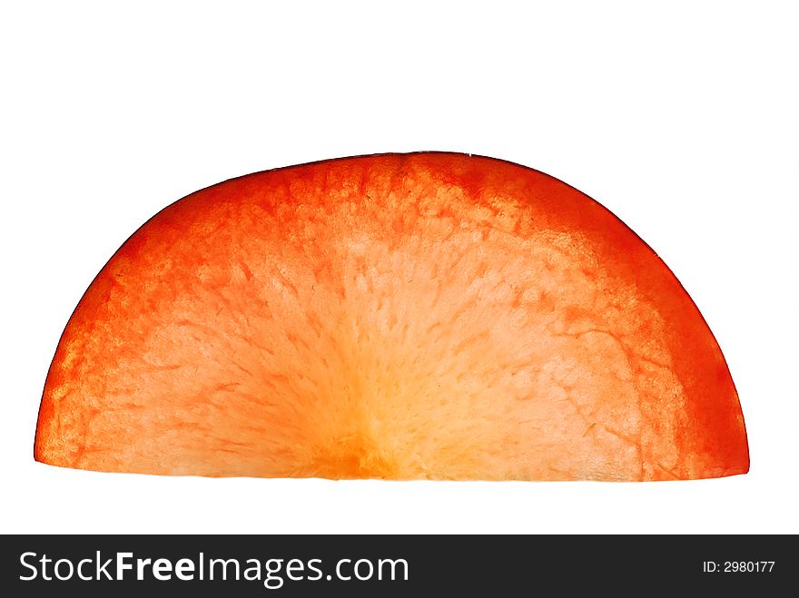 Fruit piece (plum) , isolated on white background