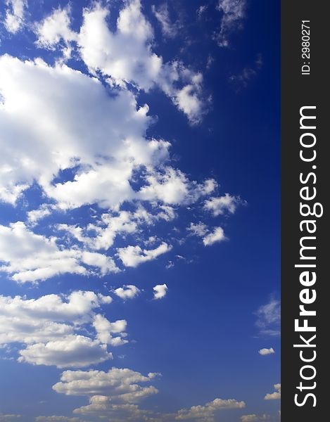 View of nice deep blue color sky with white clouds
