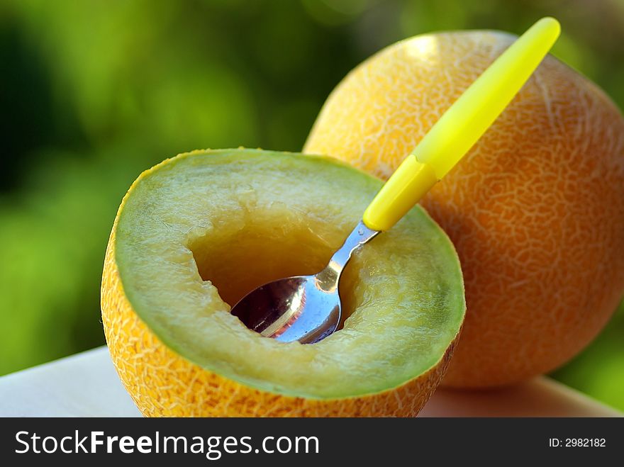 Cantaloups With Spoon