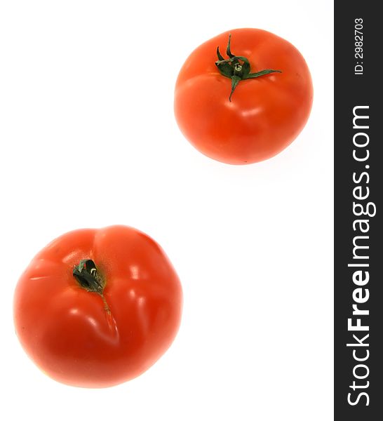 Red Tomato on white background