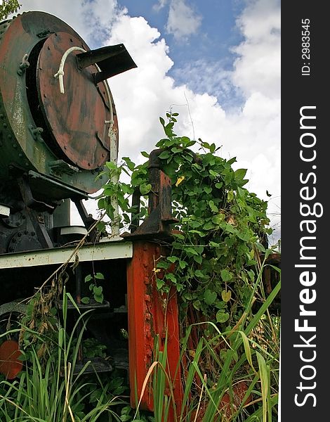 Old Steam Engine resting on tracks. Old Steam Engine resting on tracks