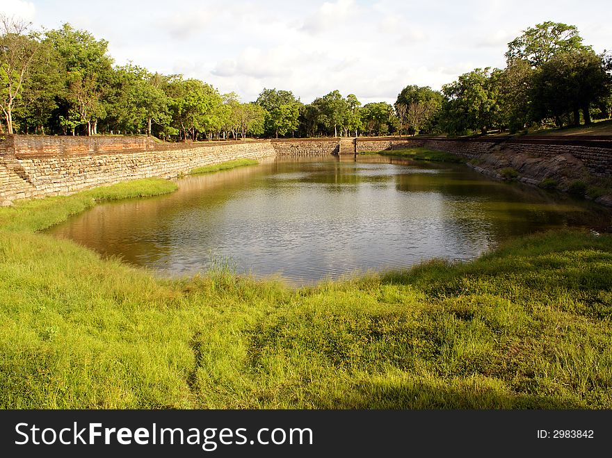 Elephant pool in Anuradhapura. Sri Lanka