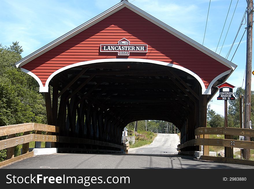 A covered bridge in rural New Hampshire. A covered bridge in rural New Hampshire