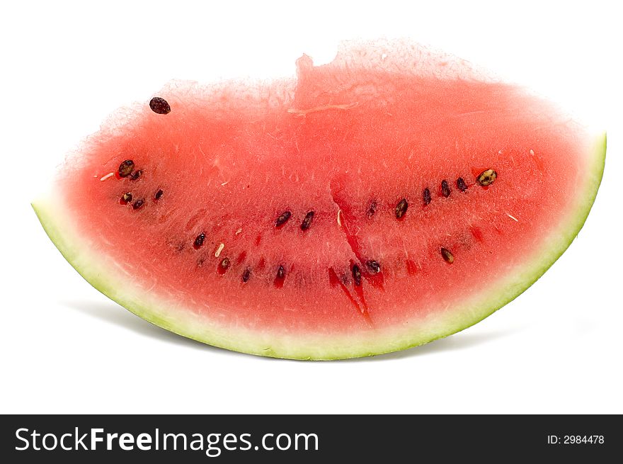 Watermelon slice isolated on white. Watermelon slice isolated on white