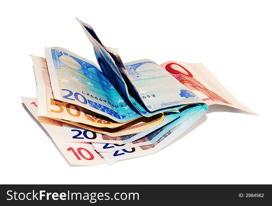 Bundle of money isolated in white background. Bundle of money isolated in white background.