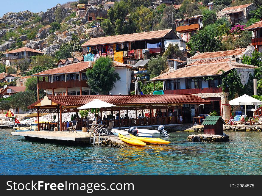 Little antique town on the Mediterranean Sea, Turkey