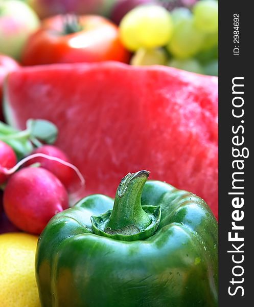 Colorful different Vegetables and Fruits. Colorful different Vegetables and Fruits