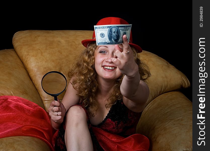 A series of photos ïîð the woman and money. A series of photos ïîð the woman and money