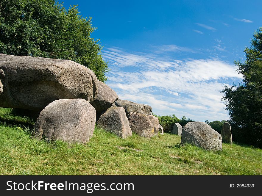 Dolmen (stones) With Blue Sky