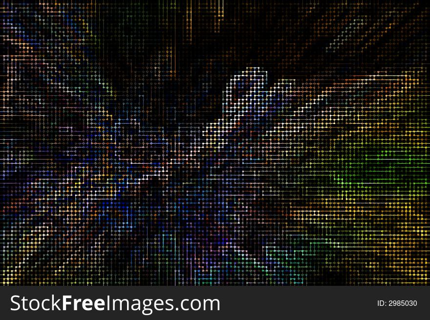 Colorful abstract data grid on black background. Colorful abstract data grid on black background