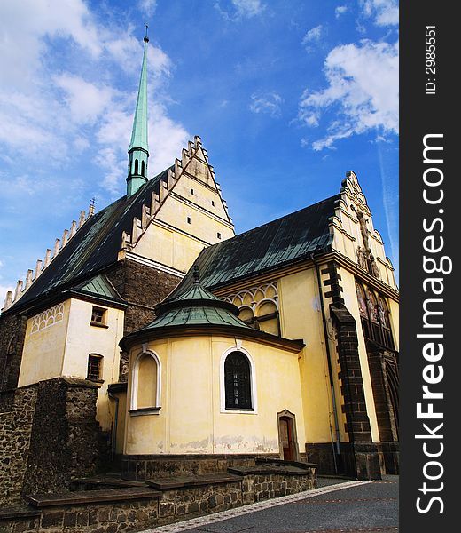 Medieval catholic church in czech city Pardubice