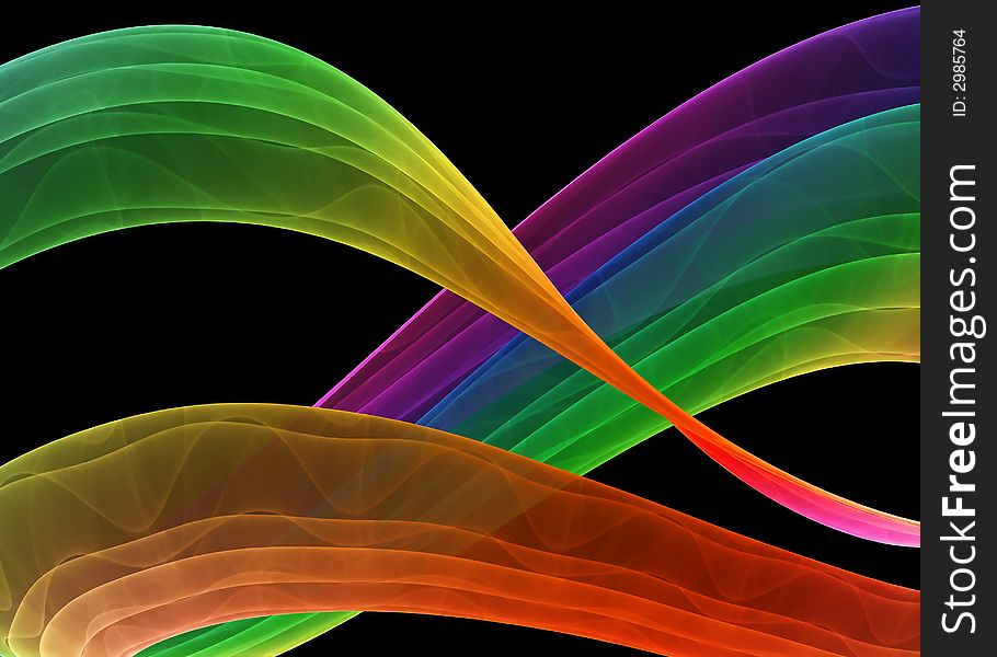 Abstract multicolored formation on black background