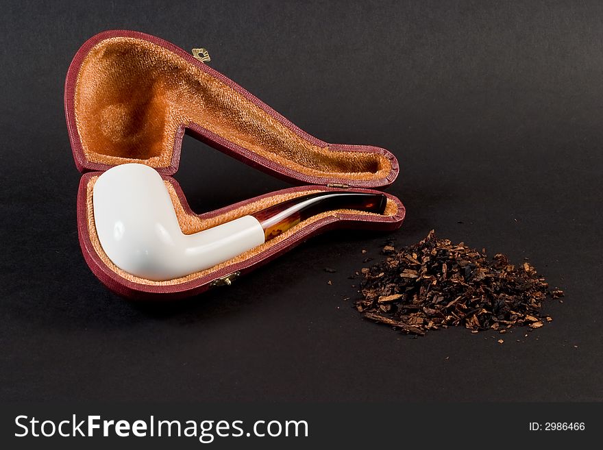 Turkish meerschaum smoking pipe with case
