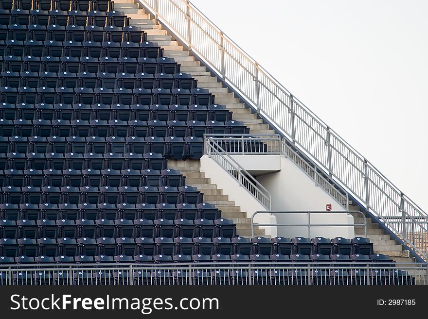 Empty seats at a sports stadium