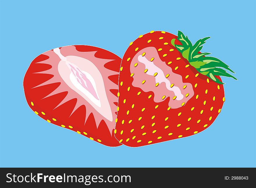 Illustration of the fresh strawberrys