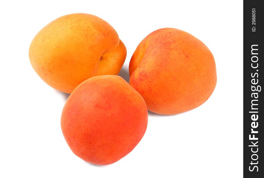 Apricots isolated on a white background