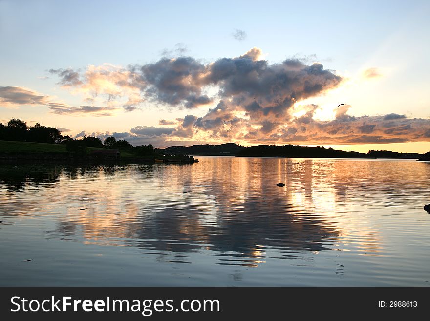 Sunset at the sea in summer. Sunset at the sea in summer