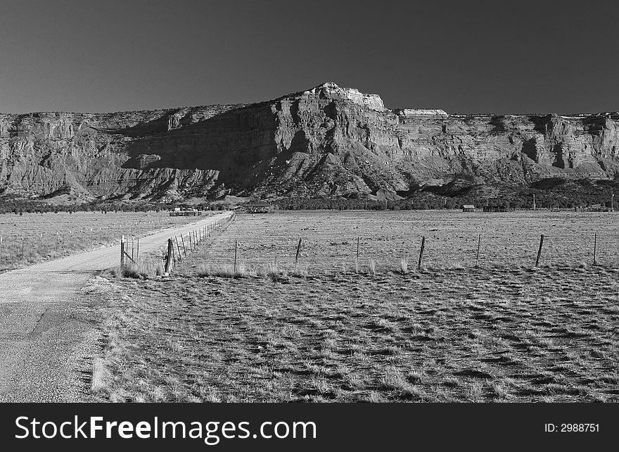 The Red Canyon in Utah USA, in black and white