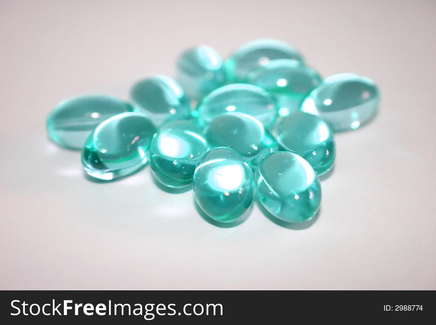 Pills in an artistic cyan layout. Pills in an artistic cyan layout