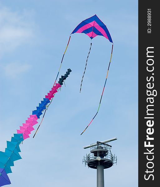 Fly a kite at blue sky in Germany. Fly a kite at blue sky in Germany