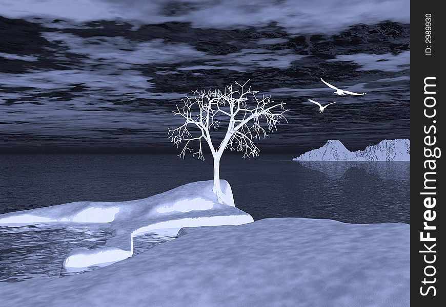 The landscape 3d: Ice tree