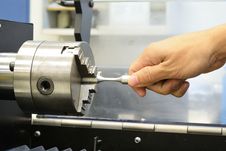 Use The Hand To Check The Torsion Specimen Before Test Royalty Free Stock Photos Use The Hand To Check The Torsion Specimen Before Test Royalty Free Stock Photos