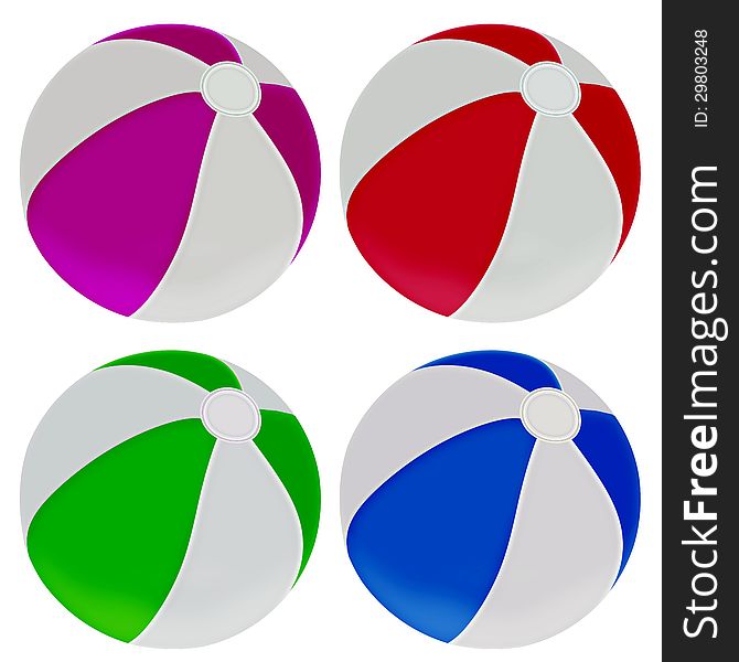 Illustration Of Colorful Beach Balls