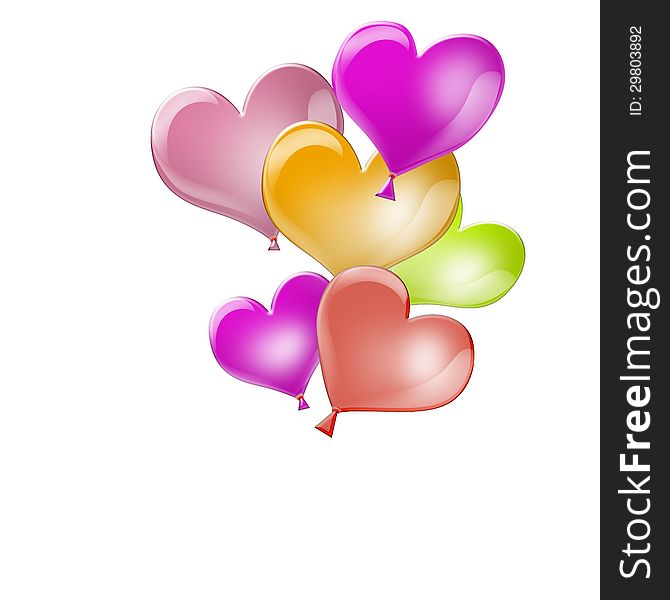 Colorful balloons in the shape of heart. Colorful balloons in the shape of heart