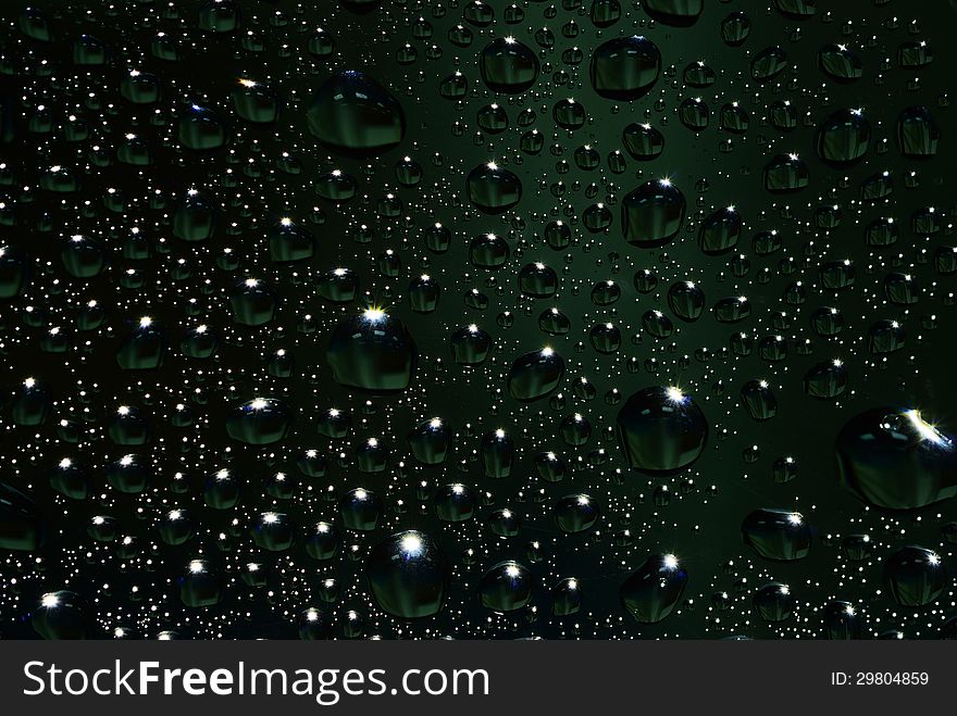 Abstract water drop with down light background