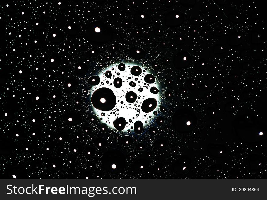 Abstract water drop with moon light background
