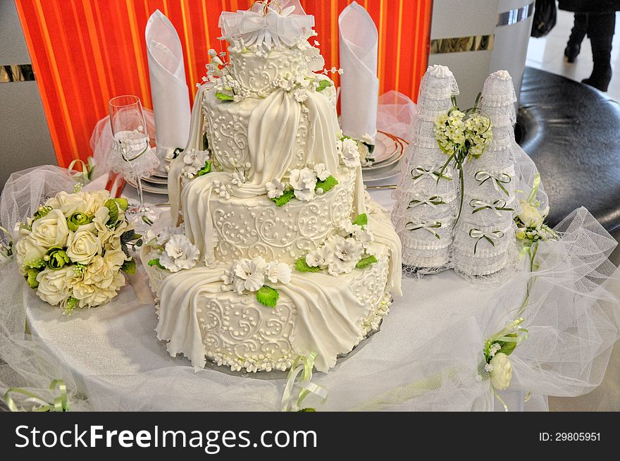Wedding cake, city of Orenburg, Southern Ural, Russia