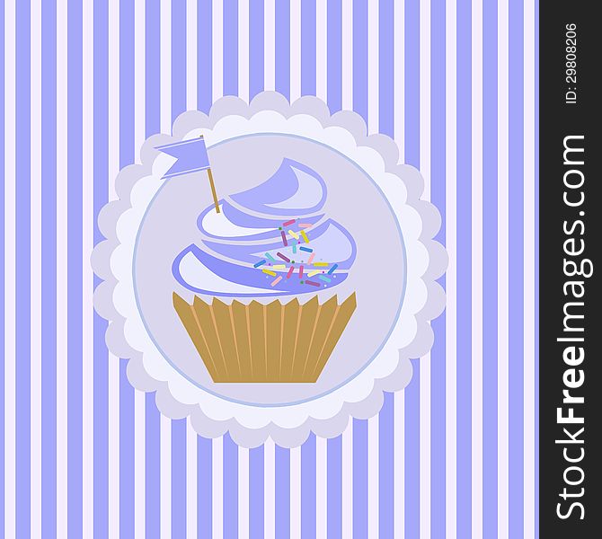 Background with cupcake and decoration