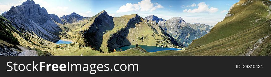 Mountain Lakes In The Allgaeu Alps In Tyrol