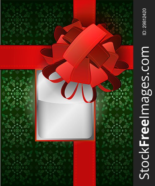 Red foliage structure pattern with ribbon text space illustration