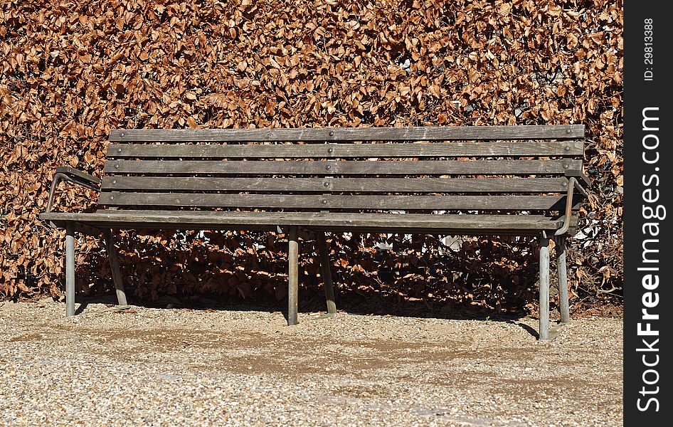Old classic wooden bench in the park. Old classic wooden bench in the park