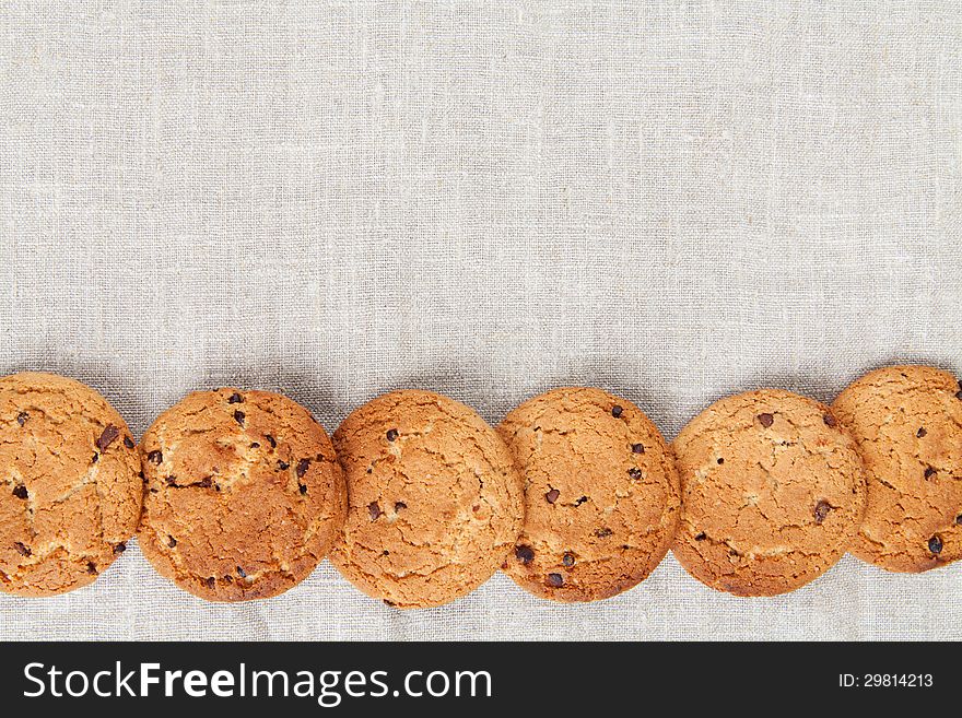 Oatmeal Cookies On The Texture Of Flax