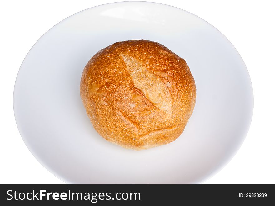 Bun Bread On A White Plate