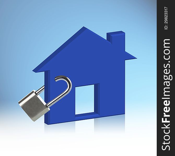 Blue house Locked, The concept Home Security