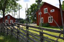 Typical Scandinavian Wooden Houses Royalty Free Stock Photography Typical Scandinavian Wooden Houses Royalty Free Stock Photography