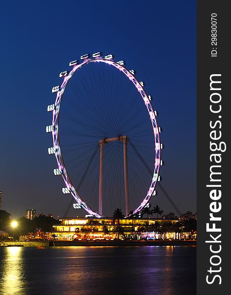 Almost dark in Singapore Flyer. Almost dark in Singapore Flyer