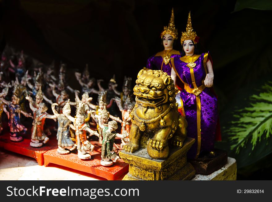 miniature statues in a bangkok market. miniature statues in a bangkok market