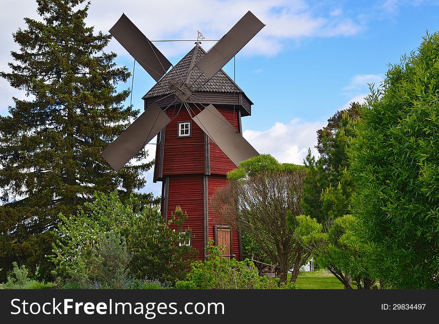 Windmill in countryside