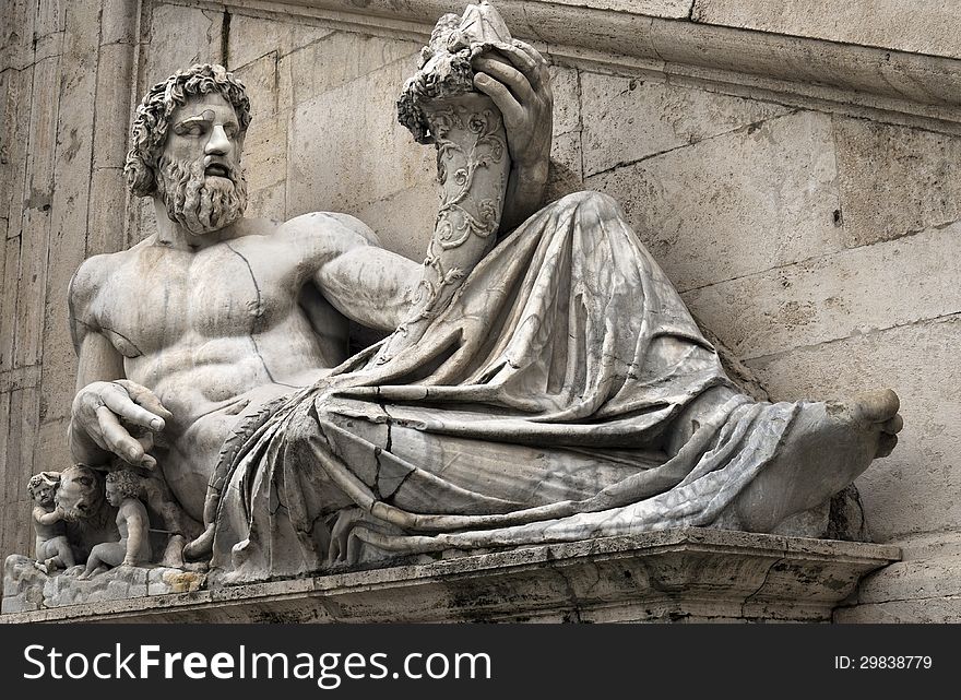 Statue of Tiber for Palazzo Senatorio, Rome, Italy