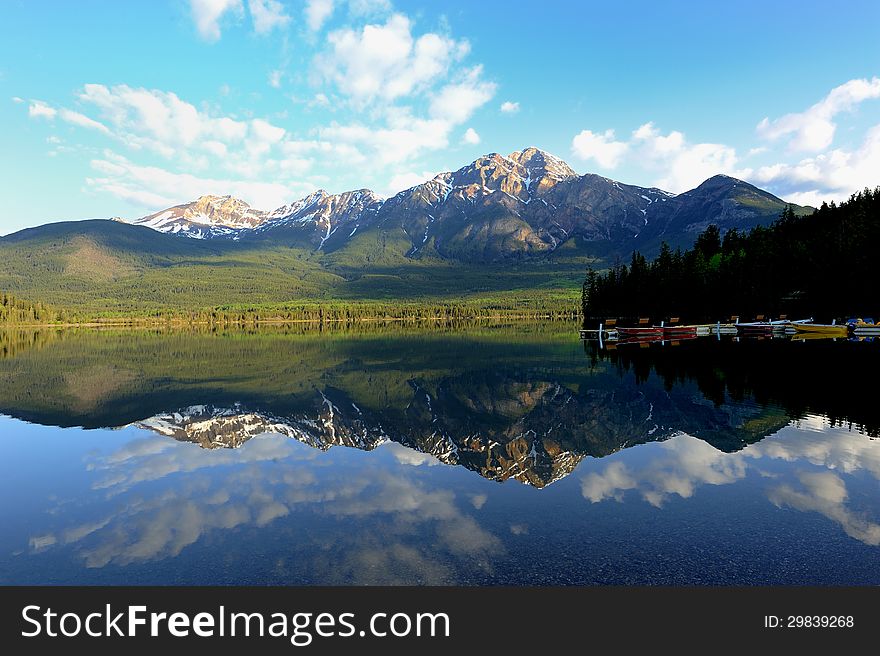 Mountain reflection  in lake