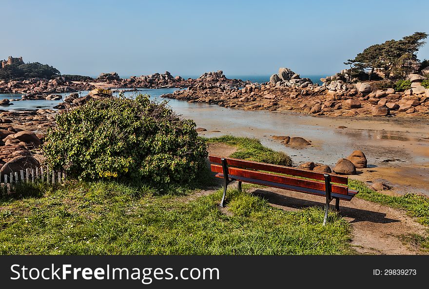 Rocky landscape in Brittany on the Pink Granite Coast,in north-west of France. Rocky landscape in Brittany on the Pink Granite Coast,in north-west of France.