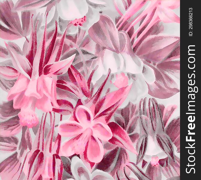 Pink-toned Square Floral Art, Digitally Created, With A Lovely Textured Background. Perfect For Adding A Touch Of Creativity To Yo