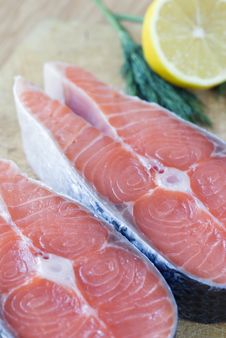 Two Raw Fish Steak Stock Photography