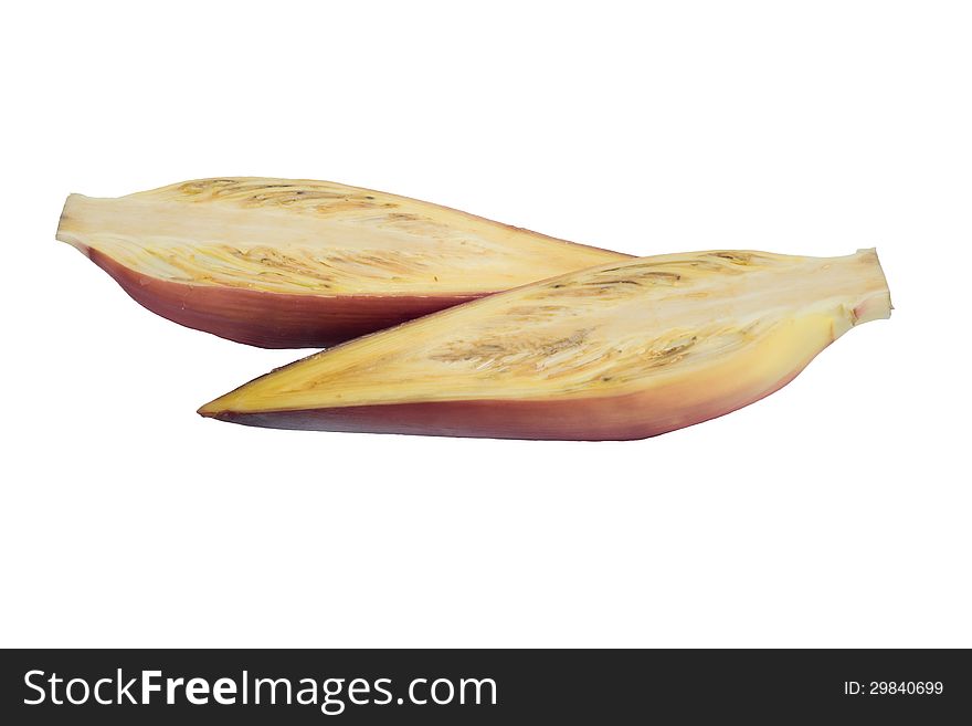 Banana flower isolated on white background