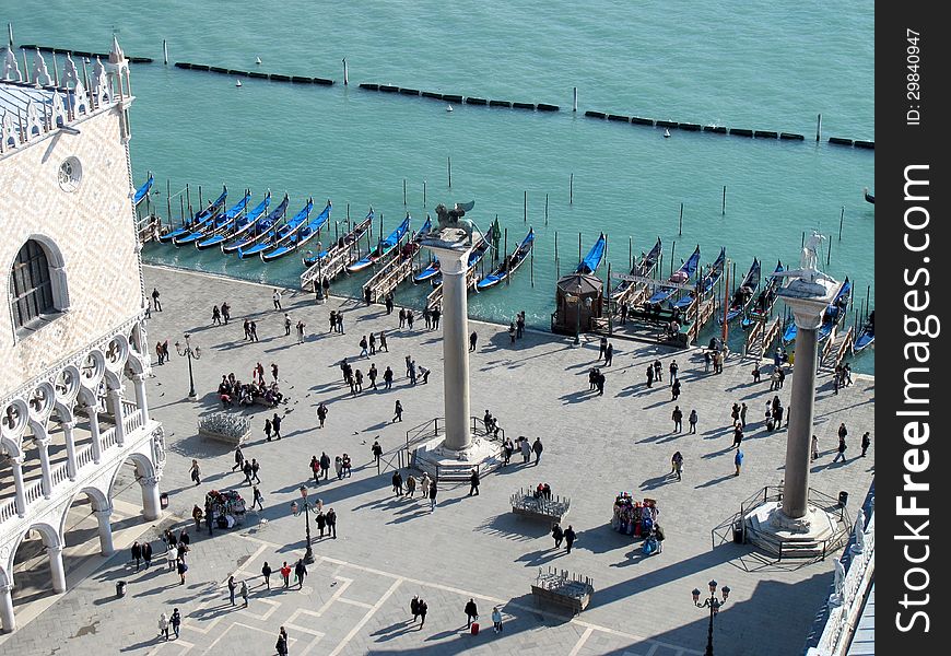 View from above of St Mark's Square in Venice, Italy. View from above of St Mark's Square in Venice, Italy